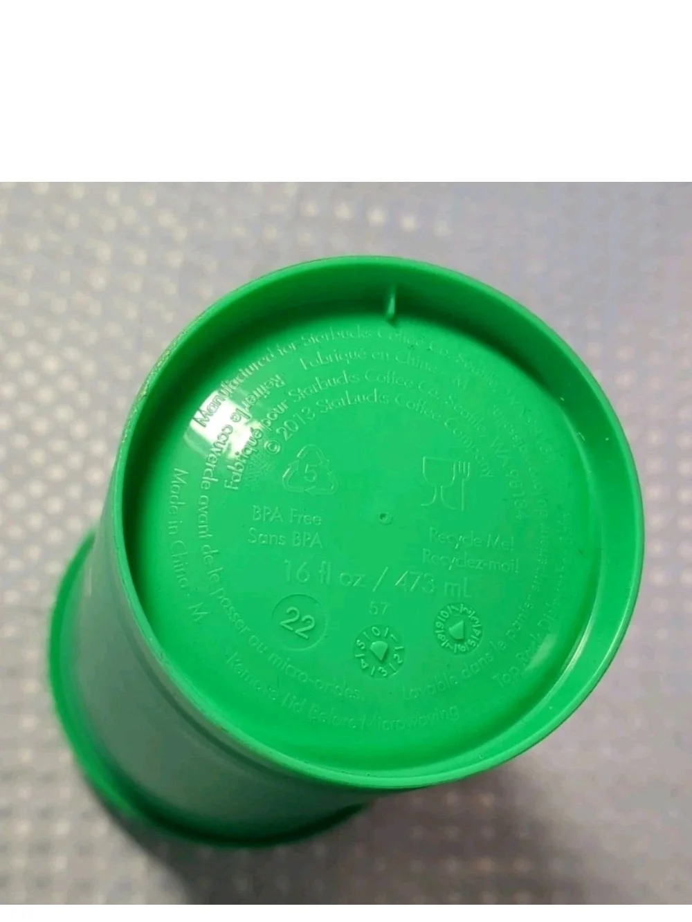Starbucks Bright Green Recycled Content Travel Cup